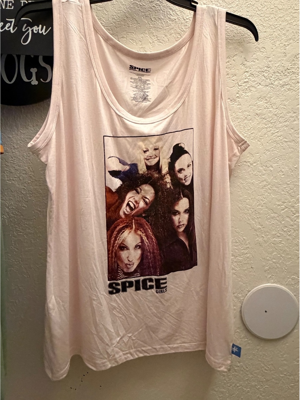 Spice Girls Official Group Photo Graphic Tank Top Light Pink 3XL